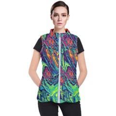 Color Colorful Geoglyser Abstract Holographic Women s Puffer Vest by Modalart