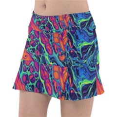 Color Colorful Geoglyser Abstract Holographic Classic Tennis Skirt by Modalart