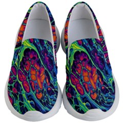 Color Colorful Geoglyser Abstract Holographic Kids Lightweight Slip Ons