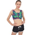 Color Colorful Geoglyser Abstract Holographic V-Back Sports Bra View1