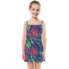 Color Colorful Geoglyser Abstract Holographic Kids  Summer Sun Dress by Modalart