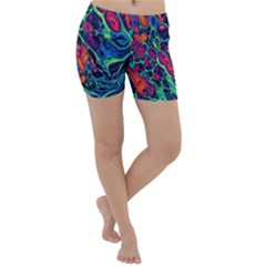 Color Colorful Geoglyser Abstract Holographic Lightweight Velour Yoga Shorts