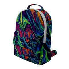 Color Colorful Geoglyser Abstract Holographic Flap Pocket Backpack (large) by Modalart