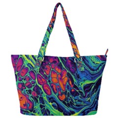 Color Colorful Geoglyser Abstract Holographic Full Print Shoulder Bag by Modalart