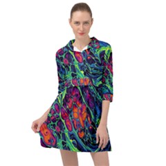 Color Colorful Geoglyser Abstract Holographic Mini Skater Shirt Dress by Modalart