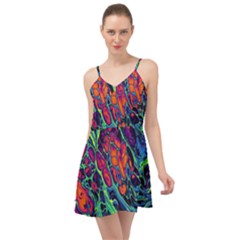 Color Colorful Geoglyser Abstract Holographic Summer Time Chiffon Dress