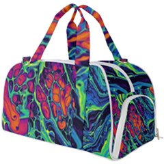 Color Colorful Geoglyser Abstract Holographic Burner Gym Duffel Bag by Modalart