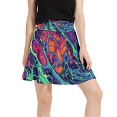 Color Colorful Geoglyser Abstract Holographic Waistband Skirt