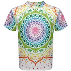 Mandala Pattern Rainbow Pride Men s Cotton T-shirt by Vaneshop