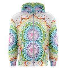 Mandala Pattern Rainbow Pride Men s Zipper Hoodie