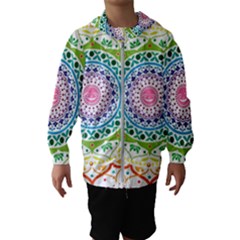 Mandala Pattern Rainbow Pride Kids  Hooded Windbreaker