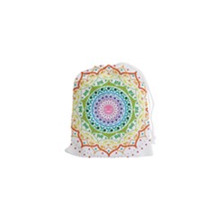 Mandala Pattern Rainbow Pride Drawstring Pouch (xs) by Vaneshop