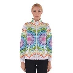 Mandala Pattern Rainbow Pride Women s Bomber Jacket