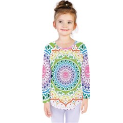 Mandala Pattern Rainbow Pride Kids  Long Sleeve T-shirt