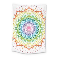 Mandala Pattern Rainbow Pride Small Tapestry