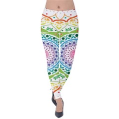 Mandala Pattern Rainbow Pride Velvet Leggings