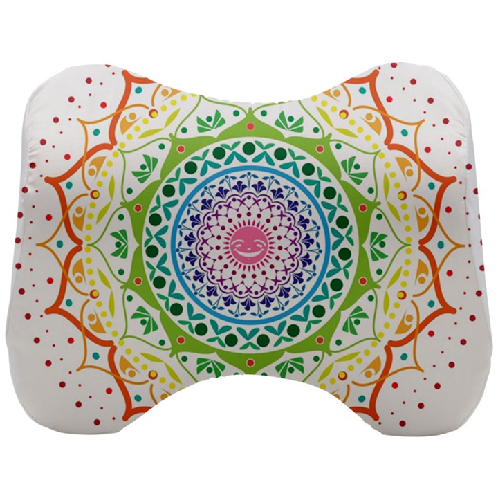 Mandala Pattern Rainbow Pride Head Support Cushion