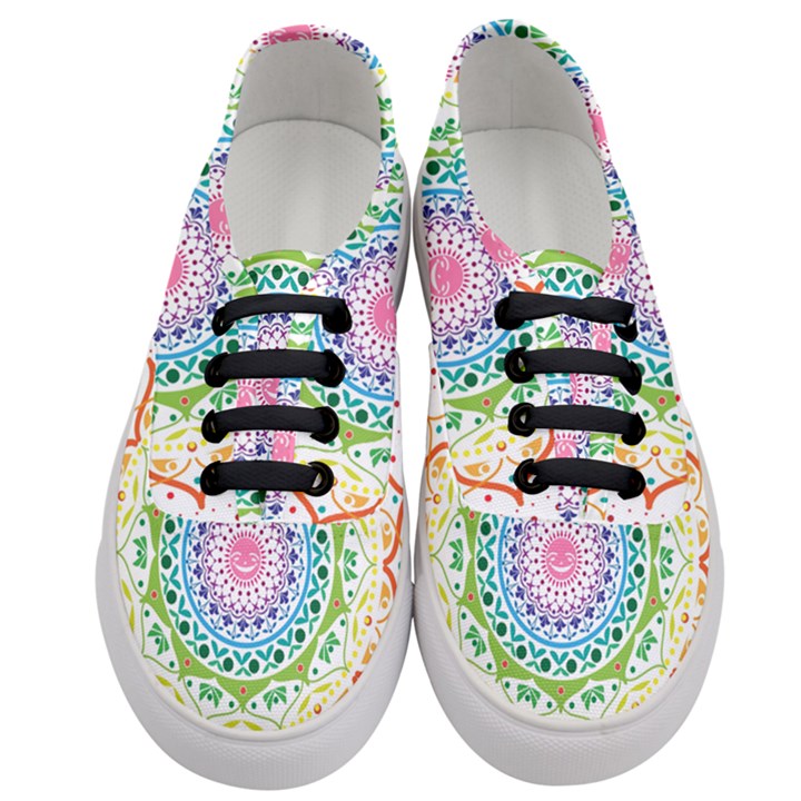 Mandala Pattern Rainbow Pride Women s Classic Low Top Sneakers