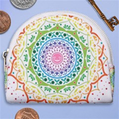 Mandala Pattern Rainbow Pride Horseshoe Style Canvas Pouch by Vaneshop