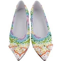 Mandala Pattern Rainbow Pride Women s Bow Heels by Vaneshop