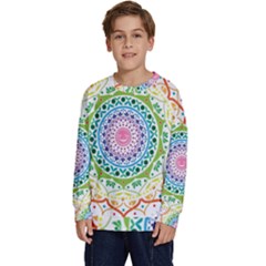 Mandala Pattern Rainbow Pride Kids  Crewneck Sweatshirt