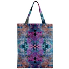 Grey Pink Blend Zipper Classic Tote Bag by kaleidomarblingart