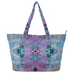 Grey Pink Blend Full Print Shoulder Bag by kaleidomarblingart