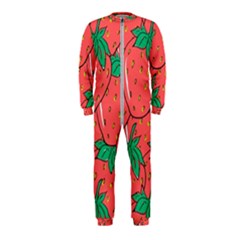 Texture Sweet Strawberry Dessert Food Summer Pattern Onepiece Jumpsuit (kids)