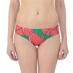 Texture Sweet Strawberry Dessert Food Summer Pattern Hipster Bikini Bottoms by Sarkoni