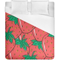 Texture Sweet Strawberry Dessert Food Summer Pattern Duvet Cover (California King Size)