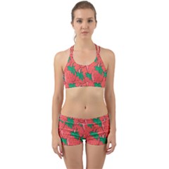 Texture Sweet Strawberry Dessert Food Summer Pattern Back Web Gym Set