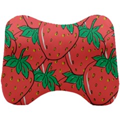 Texture Sweet Strawberry Dessert Food Summer Pattern Head Support Cushion by Sarkoni