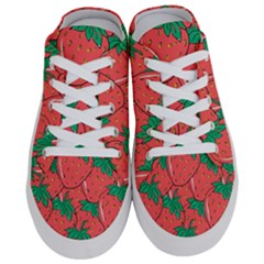 Texture Sweet Strawberry Dessert Food Summer Pattern Half Slippers by Sarkoni