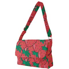 Texture Sweet Strawberry Dessert Food Summer Pattern Full Print Messenger Bag (S)