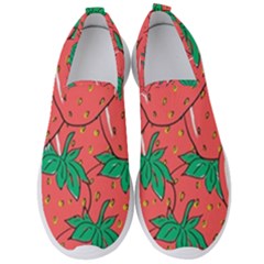 Texture Sweet Strawberry Dessert Food Summer Pattern Men s Slip On Sneakers by Sarkoni