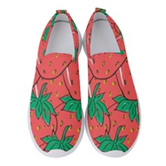 Texture Sweet Strawberry Dessert Food Summer Pattern Women s Slip On Sneakers by Sarkoni