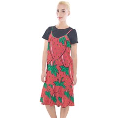 Texture Sweet Strawberry Dessert Food Summer Pattern Camis Fishtail Dress by Sarkoni