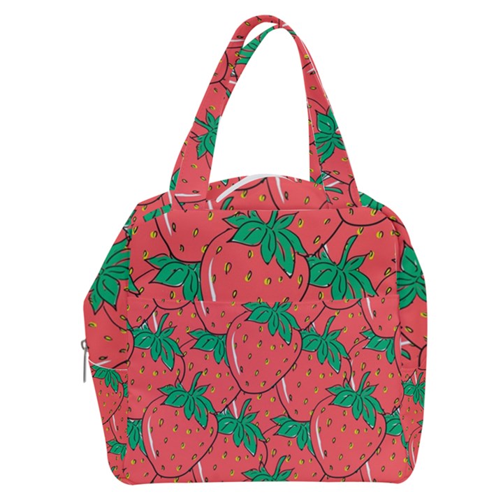 Texture Sweet Strawberry Dessert Food Summer Pattern Boxy Hand Bag