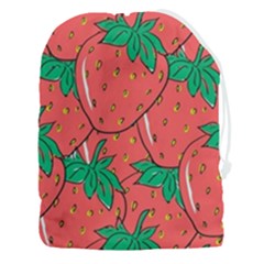 Texture Sweet Strawberry Dessert Food Summer Pattern Drawstring Pouch (3xl) by Sarkoni