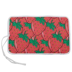 Texture Sweet Strawberry Dessert Food Summer Pattern Pen Storage Case (l) by Sarkoni