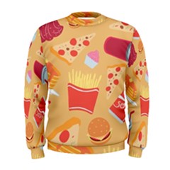 Fast Junk Food  Pizza Burger Cool Soda Pattern Men s Sweatshirt by Sarkoni