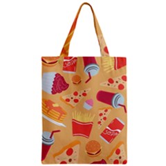 Fast Junk Food  Pizza Burger Cool Soda Pattern Zipper Classic Tote Bag by Sarkoni