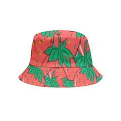 Texture Sweet Strawberry Dessert Food Summer Pattern Inside Out Bucket Hat (kids) by Sarkoni