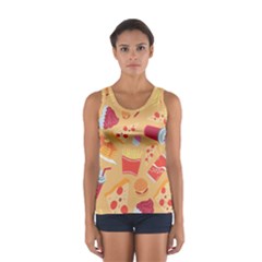 Fast Junk Food  Pizza Burger Cool Soda Pattern Sport Tank Top  by Sarkoni