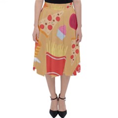 Fast Junk Food  Pizza Burger Cool Soda Pattern Classic Midi Skirt by Sarkoni