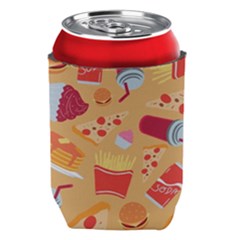 Fast Junk Food  Pizza Burger Cool Soda Pattern Can Holder by Sarkoni