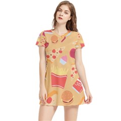 Fast Junk Food  Pizza Burger Cool Soda Pattern Women s Sports Skirt by Sarkoni