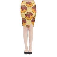 Takoyaki Food Seamless Pattern Midi Wrap Pencil Skirt by Sarkoni