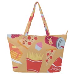 Fast Junk Food  Pizza Burger Cool Soda Pattern Full Print Shoulder Bag by Sarkoni