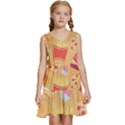 Fast Junk Food  Pizza Burger Cool Soda Pattern Kids  Sleeveless Tiered Mini Dress View1